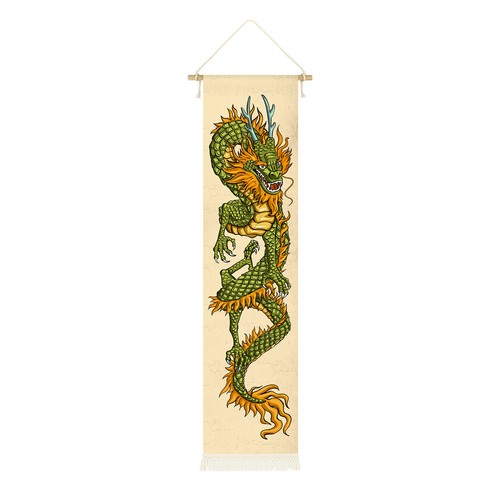 Asiatisches drachen rollbild - asiatisches,