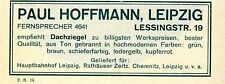 Leipzig Paul Hoffmann Dachziegel aus Ton gebrannt und...Historische Annonce 1914
