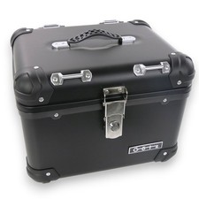 Topcase 35 Liter Aludesign schwarz Komplettset universell mit Halteplatte