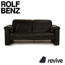 Rolf Benz 4000 Leder Zweisitzer Schwarz Sofa Couch
