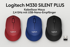 Logitech M330 SILENT PLUS Kabellose Maus, 2,4 GHz mit USB-Nano-Empfänger,