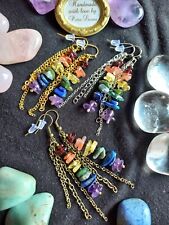 LGBTQ+ Lange Ketten-Ohrringe LGBTIQ+ LGBT+ Edelstein PRIDE Flag Month Rainbow