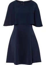 Neu Midikleid mit Cape Gr. 36/38 Dunkelblau Damen Abendkleid Cocktailkleid