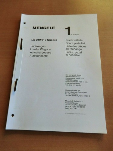 Ersatzteilliste mengele - ersatzteilliste,