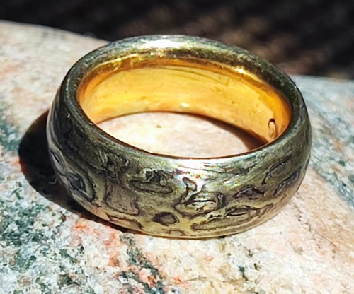 Mokume gane ring - trauring, gold