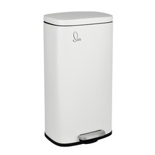 B-Ware SVITA TQ30 Mülleimer 30L Treteimer Abfallbehälter Softclose Deckel Weiß