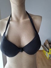 Damen Neckholder Bikini Oberteil 75A Schwarz Black H&M