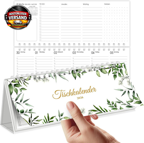 Tischkalender 2026 quer mit - 2026,
