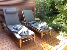 2x Garpa Liegen – Modell Hamptons inkl. Auflagen & Schutzhüllen Top Zustand