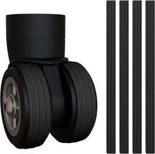 Rundago Gepäck-Radschutz Kofferrollen Silikon Abdeckung für alle Räder Schwarz S