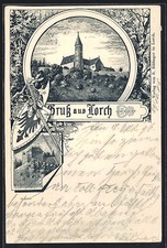 Lithographie Lorch / Württbg., Kloster Lorch, Wäscher-Schlössle 1896 