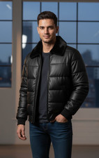 WINTER FELL JACKE SECURITY PUFFER WINTERJACKE FLIEGERJACKE BOMBERJACKE SCHWARZ