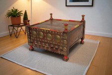 52x52 cm antik orient massivhloz Tisch Teetisch Hocker beisteltisch table 25/C
