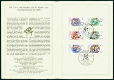 DDR ERINNERUNGSBLATT 1987/19 SPORT HANDBALL LAUFEN KEGELN TAUZIEHEN WEITSPRUNG