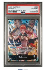 PSA 10 GEM/MT Rebecca One Piece OP04-039 Alt Art Kingdoms Of Intrigue Leader ENG