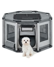 B-Ware: lionto Welpenauslauf aus Oxford-Gewebe, 72x72x43 cm, grau