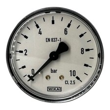 WIKA EN837-1 Manometer 0–10bar CL2.5 Druckmessgerät G1/4” anschluss hinten