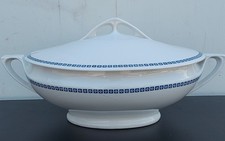 alte Porzellan Terrine - weiß blau - Suppenterrine ca. 35,5cm - Jugendstil