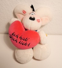 DIDDL MAUS weiss mit Herz " Ich liebe Dich" ca. 26 cm Plüschtier Stofftier