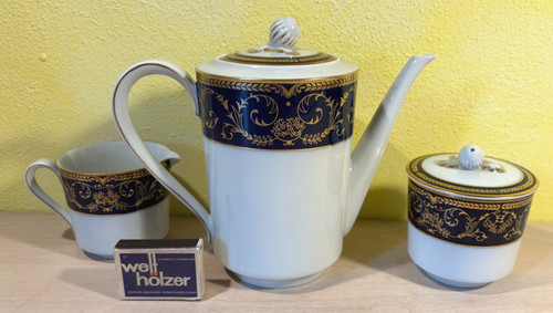 Kaffeekern kobalt gold - kobalt, /