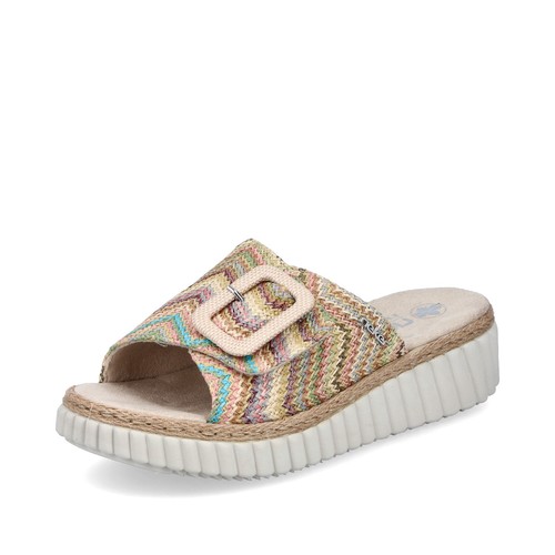Rieker pantolette beige multi - beige,