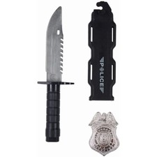 POLIZEI SET KINDER Karneval Polizist Spielzeug Kostüm Messer Abzeichen Spiel Set