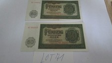 Deutschland 2x DDR Geld 50 Deutsche Mark 1948