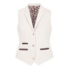 Damen Creme Taillierte Tweed