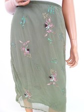 ✨ LYSGAARD Bleistiftrock für Damen Stickerei Grün M ✨