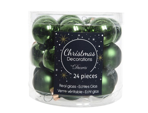 Weihnachtskugeln 25mm glas - 24,