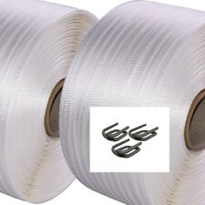 2x Umreifungsband gewebt 25 mm Umreifungsset Metallklemmen 500m Klammern Textil
