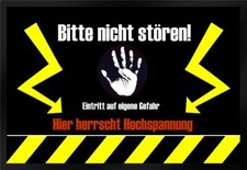 Fußmatte Schmutzfangmatte Gefahr Hand Hochspannung Achtung Blitze F414