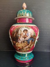 Victoria Czecho Slovakia Pokalvase Prunkvase Gold Deko Rokoko Francois Boucher