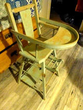 Antiker Kinderhochstuhl aus Frankreich, Kinderstuhl, Shabby Chic, Holz