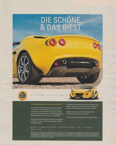 Lotus elise 111 - s, reklame