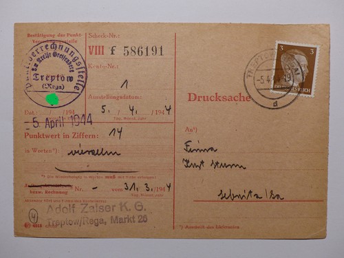 Punktverrechnungskarte aus