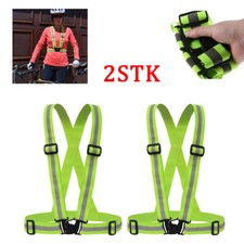 2x Warnweste Fahrrad Motorrad Reflektor Sicherheitsweste Leuchtweste Weste