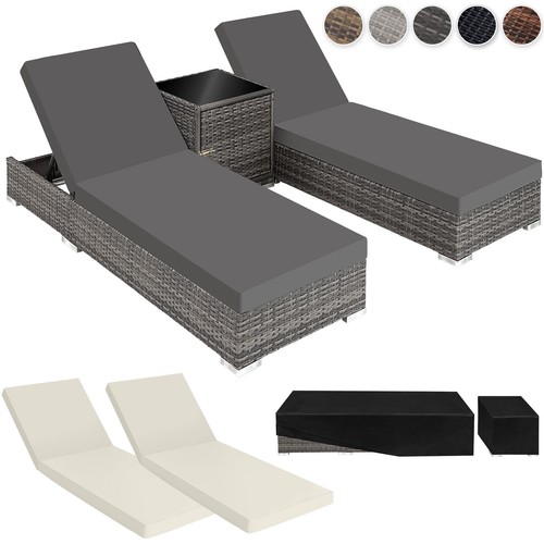 Polyrattan sonnenliege - 2x, +