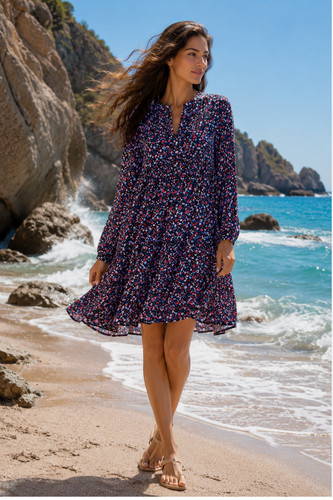 Damen kleid langarm - langarm, ✿