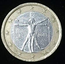 1 Euro Münze Italien 2003 Vitruvianischer Mensch - Leonardo da Vinci