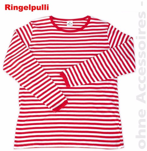 Ringelpulli rot weiß - ringelpulli, m-xxl