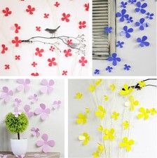Farbige 3D Blüten 12er Set Wandtattoo Deko Sticker Effekt Aufkleber Blumen Bunt