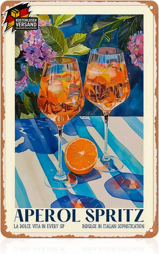 Metall wandbild cocktail - metall,