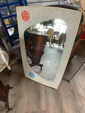 50er 60er Berthold Müller Nierentisch form Wandspiegel Mosaik Stein mid century