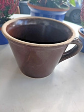 Tonkrug Steingut Keramiktopf mit Henkel braun d12,5  h9,5 cm Tontopf