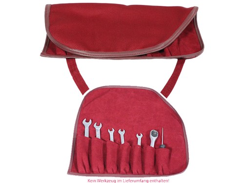 Rote oldtimer werkzeugtasche - rote,