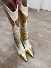 Cowboy Stiefel Gold Weiß 27 neu spitz