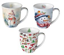 Porzellan-Tasse"Snowman Party/-in Nature/Keeping Company"Schneemann 0,4l Becher