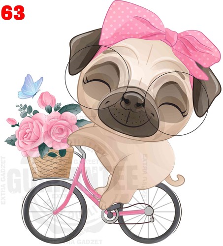 Bügelbild hund auf fahrrad - hund,