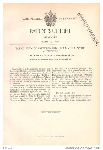 Original patentschrift tabak - patentschrift,